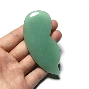 Çin Geleneksel Kazık Masaj Aracı Adventurine Jade Guasha Board Doğal Kristal Yüz Dongling Gua Sha Sha Masaj