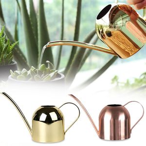 500ML Stainless Steel Long Mouth Pot Green Plant Can Golden Kettle Small Watering Gardening Tools Y200106