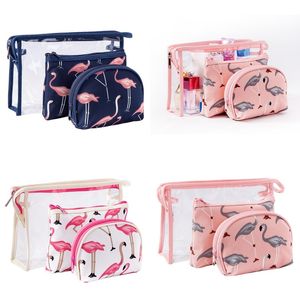 Flamingo Printing Cosmetics Bags Waterproof Transparent Storage Bag PVC Wash Package 3pcs A Set 2020 Hot 11 5mq UU