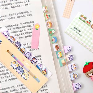 School Supplies Multi-color Kawaii Cartoon Fruit Flower Writable Sticky Notes Index for Pages Animal Book Mark Classification 20211227 Q2