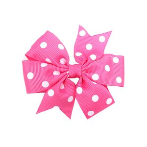 Fashion Bow Dot Girls Hairpins Colorful Children Hair Clip Boutique Kids Bow tie Kids Hair Accessories 20 Colors DW4177 183 B3