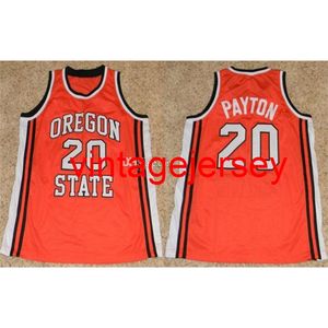 Oregon State Beavers Gary Payton #20 College Retro Basketball Jersey Masculino Costurado Personalizado Qualquer Número Nome Jerseys