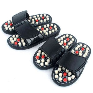 Slippers Acupoint Massage Sandal For Men Feet Chinese Acupressure Therapy Medical Rotating Foot Massager Shoes Unisex 220302