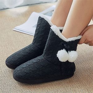 Winter for Women Light Weight Floor Concise Knitting Plush Brand Comfy Female Slippers Y201026 GAI GAI GAI