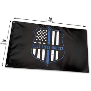 Blue Lives Matter zu Ehren der Polizeiflaggen, 91 x 152 cm, für den Außenbereich, 100D-Polyester, schneller Versand, mit zwei Messingösen