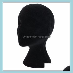 Mannequin Schmuck Verpackung Display 28 cm Höhe Weibliche Schaum Puppe Kopf Modell Mod Perücken Haar Brille Hut Ständer Schwarz Drop Lieferung 2021 Kp