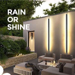 Lampa ścienna Wodoodporna LED Outdoor LED Długie IP65 Aluminium Lekkie Ogród Willa Wergon Sconce 110V 220 V Oprawy1