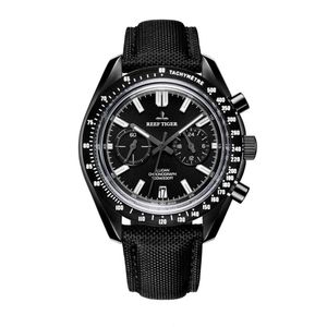 メンズスポーツ防水腕時計、メンズクォーツ腕時計リーフタイガー発光クロノグラフ腕時計ナイロンバンドリロイやつ RGA3033 T200409