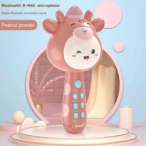 Microfono Karaoke Wireless Bluetooth Altoparlante portatile portatile Microfoni per cartoni animati Bambini Festa divertente Cantare canzoni Giocattoli G1224