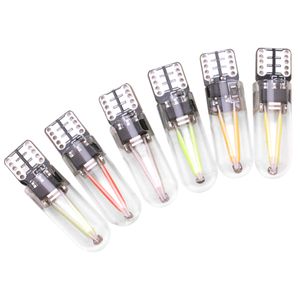 T10 W5W COB LED Light Glass Auto Automobiles Reading Dome Bulb Lampa Drl Filament Bil Styling Super Bright White Blue Red 12V