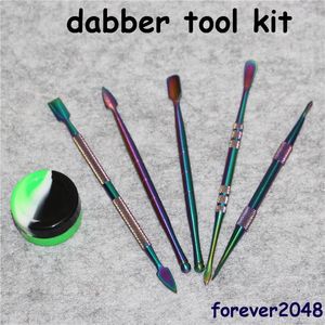 Colorfull Wax Dabber Tool Set 106-121mm alumínio caixa de embalagem para Nail seco Herb vaporizador Pen Wax Atomizador Titanium Dabber Ferramenta