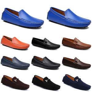 leathers doudous men casual drivings shoes Breathables soft sole Light Tans black navys whites blue silver yellows grey footwears all-match outdoor cross-borders