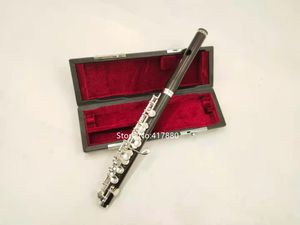 Margewate 100% Ebony Wood Piccolo C Key Sliver pläterade nycklar Professionell musikinstrument med fodral Gratis frakt Margewate 100% Ebony Woo