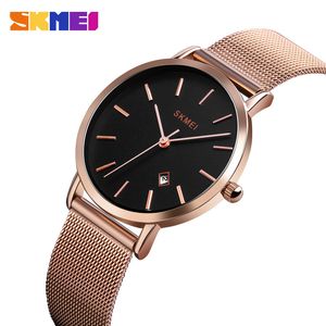 SKMEI Fashion Women Watch Casual Quartz Wristwatches Simple Style 3bar Waterproof Stainless Steel Watchband reloj mujer 1530 201118