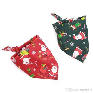 Christmas Pet Dog Bandana Bandana Bib Scarf Lavável Algodão Santa Claus Impressão Filhote de Cachorro Cachorro Cachorrinho Curvatura Laço Pet Grooming Acessórios WVT0994