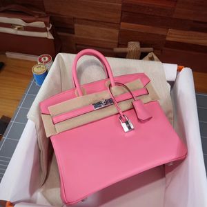 Birkinbag Handmade Top-quality Helmet bag Fully by Order Swift Lleather Pink Design Purse 30cm Wax Thread Have Both Gold and Silver Hardware Contact Me for Details