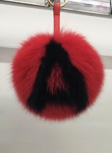 Custom 15Cm Big Fluffy Bugs Pompon Keychain Alphabet Fox Fur Ball Pom Pom Key Chain Backpack Bag Purse Charms Gift 640