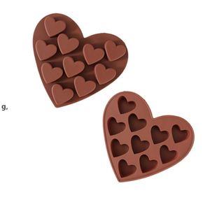 Stampo per torta in silicone 10 reticoli Stampo per cioccolato a forma di cuore Cottura fai da te RRA11691