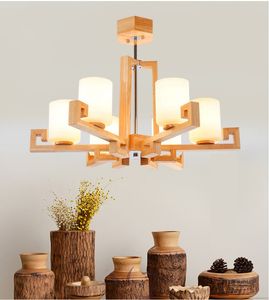 Nordic solid wood chandelier simple creative personality light new Chinese style art living room light LED Japanese style bedroo