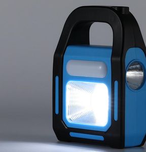Kraftfull sollampa bärbar USB -laddningsbar LED COB -ficklampa Facklampan utomhusjakt Vandring LED LEDLIGHT LANTERN