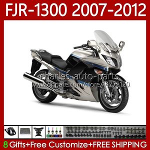 Fairings do OEM para Yamaha FJR-1300 FJR 1300 A CC Silver Blue FJR1300 07 08 09 10 11 12 Moto Body 108no.51 FJR-1300A 2007 2009 2010 2011 2012 2012 FJR1300A 01-12 Kit de carroçaria