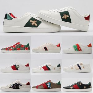 2024 SS Luxury Designers Casual Shoes Men Women white Sneaker Chaussures Low Leather Sneakers Snake Ace Bee Stripes Shoe Walking Sports Trainers Scarpe With Box