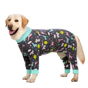 Medium Large Dogs Pyjamas für Haustier Hunde Kleidung Jumpsuit für Hundekostümmantel für Hunde Cartoon gedrucktes Kleidungshemd Ropa Perro 201028