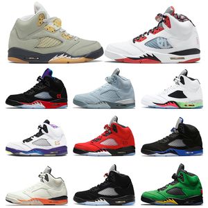 Basketballschuhe 5 5s Herrentrainer Jade Horizon Bluebird Quai 54 Shattered Backboard Racer Blue Raging Bull Fire Red Alternate Bel Sportschuhe im Freien