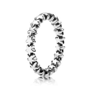 100% 925 Sterling Silver Enkel Retro Fem-spetsig Star Ring För Kvinnor Bröllop Ringar Mode Förlovning Smycken Tillbehör