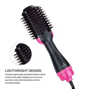 Toppkvalitet Hårfärgborste Blow Dryer 1000W Hair Straightener Kam Hårtorkborste Curling Iron Styler Wet Dry