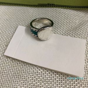 luxury- New Fashion Unique Design Couple Epoxy Ring Simple High-quality Silver-plated Ring Trend Matching Supply