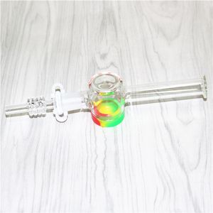 Dicas de quartzo de 10 mm de 10 mm para néctar de vidro com recipiente de silicone de clipe Keck 5ml