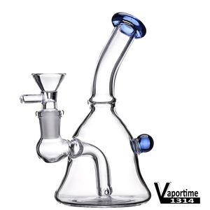 Mini hookahs Färgvattenrör 6 tum + Gratis Glasskål Bong DAB Rig Rigar Rigar Perc Heady Rökning Bubbler Quartz Banger 1121