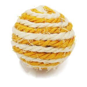 Hushållsdjur leksak sisal bollar cirkulära multi färg alternativ avgörande för familjen stickning boll husdjur levererar varm försäljning 0 6mya j2