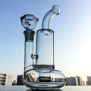 Vidro transparente Tornado Perc Beaker Bong Hookahs Vortex Recycler Bongs com 18mm Joint Dab Rig Com balde de quartzo Tubos de água Plataformas de petróleo WP146