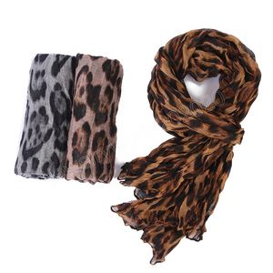 Sciarpa leopardata da donna Sciarpe pieghettate di lusso da donna per scialli e stole da donna Sciarpa firmata Foulard Femme