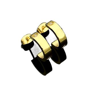 Mode titanium stalen nagels schroevendraaier love oorbellen voor heren en dames gouden zilveren sieraden voor geliefden paar ringen cadeau nrj