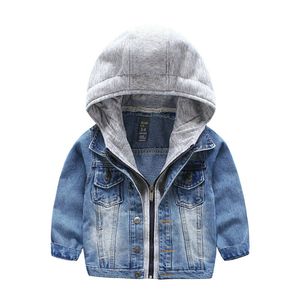 Giacca da ragazzo Primavera e autunno Versione coreana Giacca di jeans Giacca casual con cappuccio per bambini grandi Cappotto per neonato Marea 3-7 anni