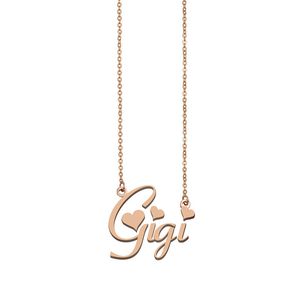 Gigi individuelle Namenskette, personalisierter Anhänger für Männer, Jungen, Geburtstagsgeschenk, beste Freunde, Schmuck, 18 Karat vergoldeter Edelstahl