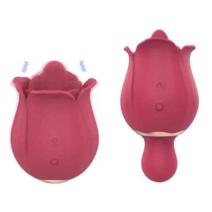 Nxy Sex Pump Toys Rose Oral Licking Seno femminile Vibratore vaginale Impermeabile Adulto Capezzolo in silicone Clitoride Stimolatore potente 1222