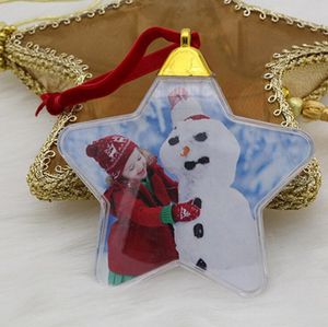 DIY Christmas Ornaments Round Ball Shape Personalized Custom Consumables Supplies Hot Transfer Printing Mterial Xmas Gift Free DHL HH9-3399