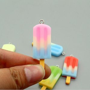 Craft Tools Simulering Mini Halo Färg Ice Cream Stick Resin Pendants Tillbehör DIY Färgglada Creative Fun Pendant Phone Case Patch Material