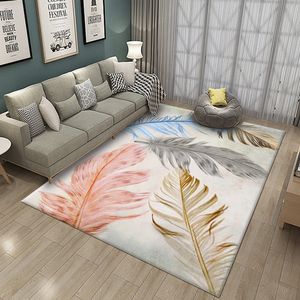 Simple style feather pattern carpet corridor door mat non-slip living room carpet mat bedside carpet