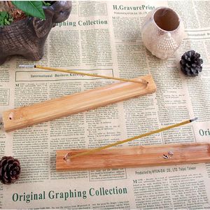 Incense Sticks Holder Bamboo Natural Plain Wood Incense Stick Ash Catcher Burner Holder Wooden Incense Sticks Holder Home Decoration