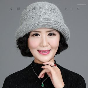 Beanie Skull Caps Old Man's Hat, Woman 's Hair Knitted Middle-aged And People's Winter Woolen Cold Proof Warm Keeping, Mot1