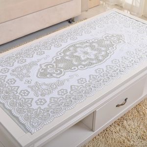 PVC Table Cloth Rectangular Waterproof Oilproof Anti-hot Gold Stamping Plastic Tablecloth Hollow Coffee Cabinet Cover Table Mat LJ201223