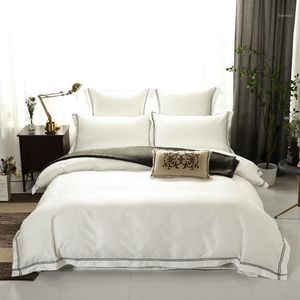 Hotel Solid Color Dekbedovertrek Contited Bed Blad TC Egyptisch katoen Ultra Soft Bedding Set Queen King Size J PC1