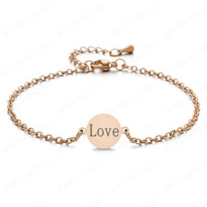 moda lettera amore bracciale in acciaio inossidabile moneta d'oro fascino bracciali donne catene regalo gioielli di moda