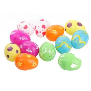 Christmas Decorations 12pcs Colorful Plastic Empty Fillable Easter Eggs DIY Party Funny Gadgets Decor Kids Toys Rewards Children Handmade1