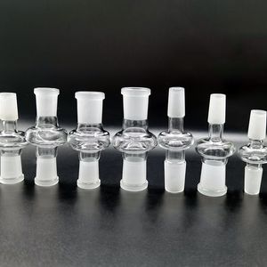 Water Pipe Glass Adaptor Hookahs Smoking Accessories Drop Down Adapters Clear Frosting 10mm 14mm 18mm Male Female Converter For Quartz Banger Bongs Oil Burner Bowl